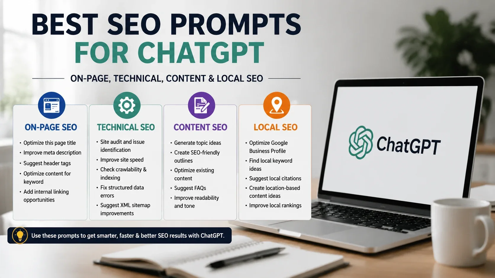 Best SEO Prompts for ChatGPT: On-Page, Technical, Content & Local SEO