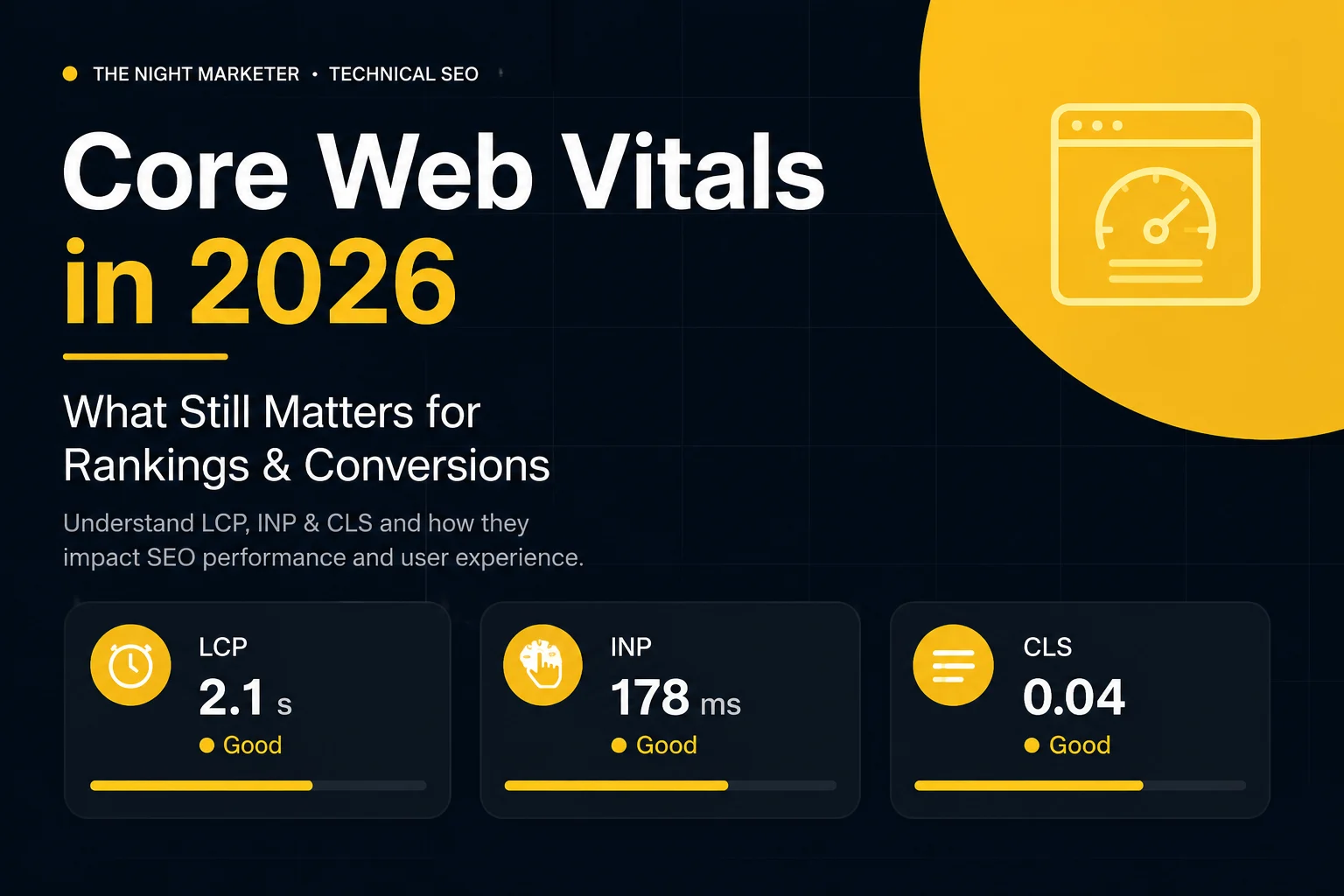 Core Web Vitals in 2026: What Still Matters for Rankings & Conversions