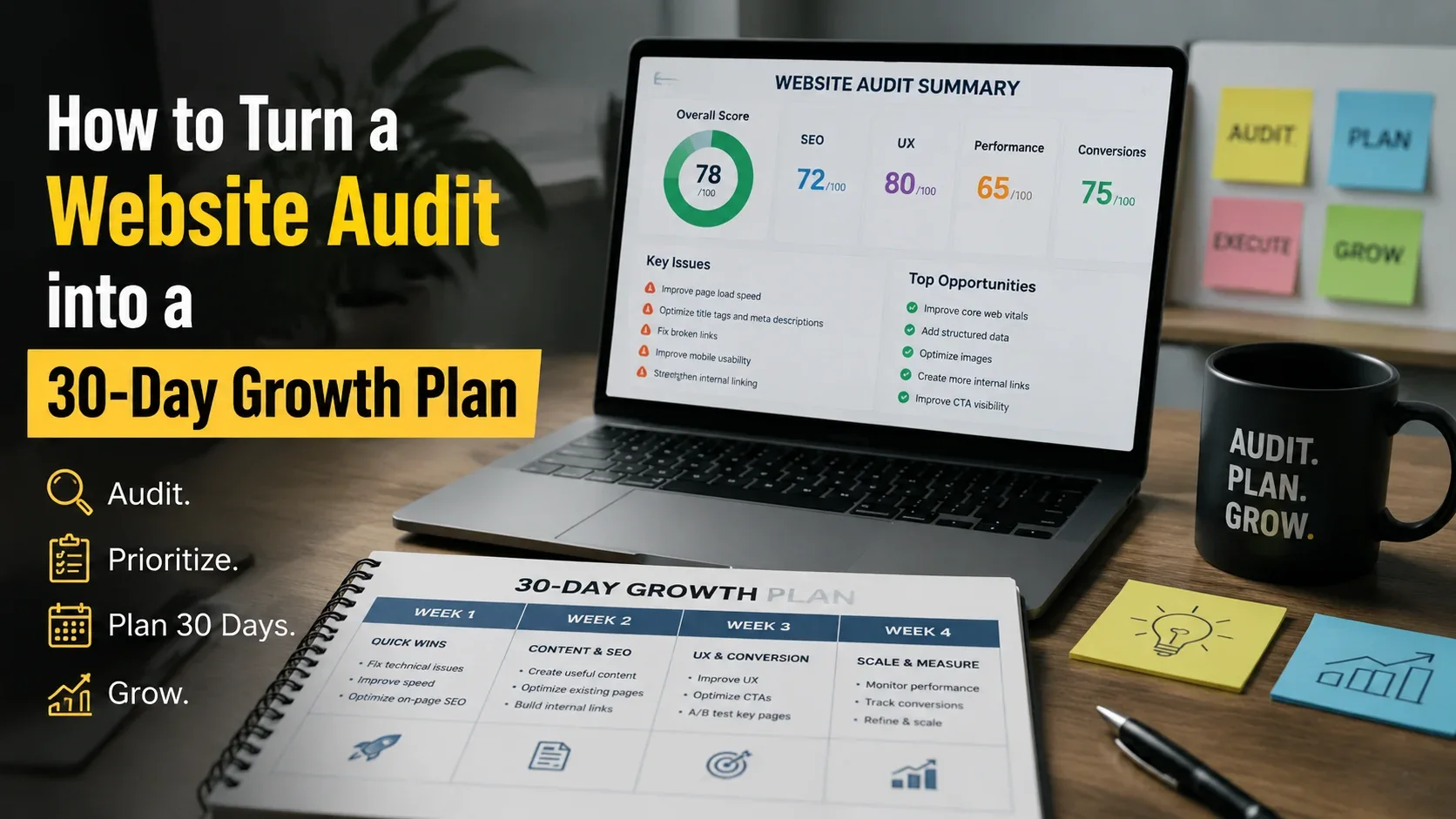 How to Turn a Website Audit into a 30-Day Growth Plan