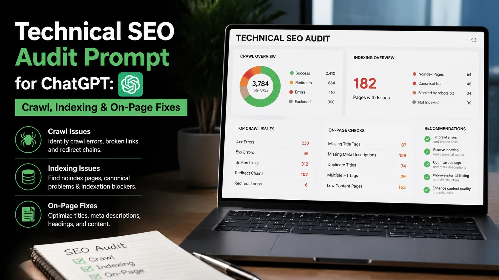 Technical SEO Audit Prompt for ChatGPT: Crawl, Indexing & On-Page Fixes